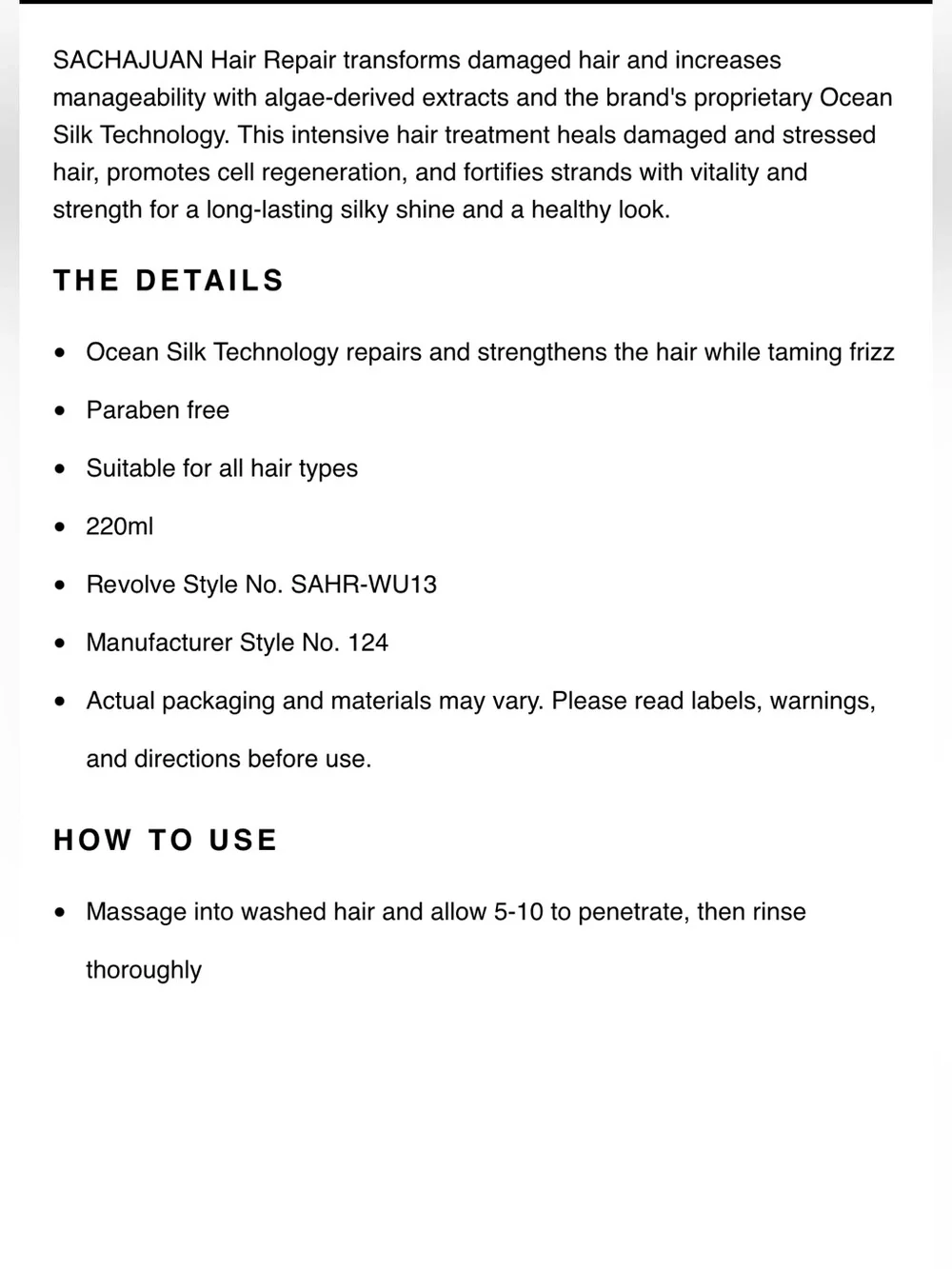 Sachajuan Hair Repair Treatment Mask